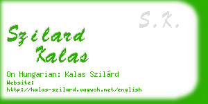 szilard kalas business card